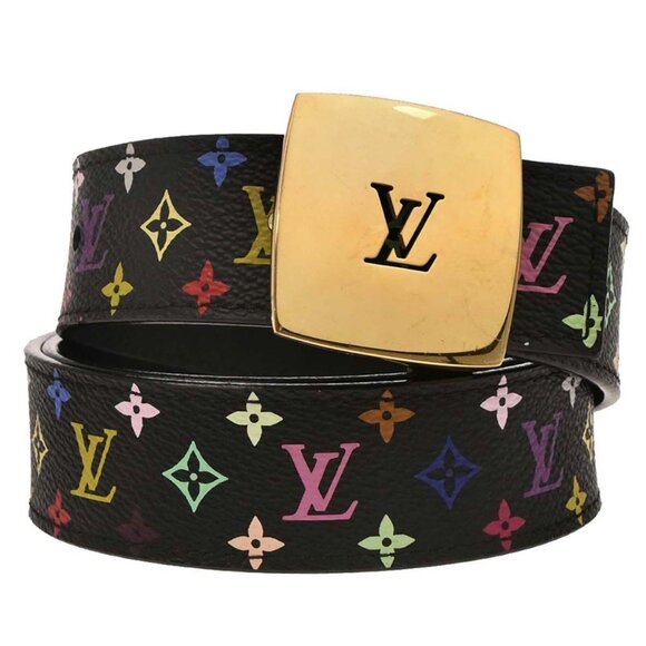 Louis Vuitton Black Multicolor Ceinture LV Cut Belt - Picture 2 of 9